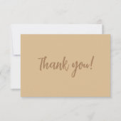 Einfach elegantes Braun Dankeschön Card Dankeskarte (Vorderseite)