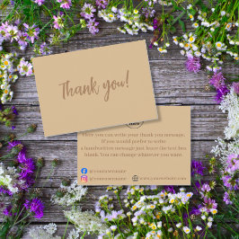 Einfach elegantes Braun Dankeschön Card Dankeskarte