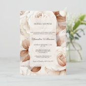Einfach elegantes Brautparty für Elfenbein und Ros Einladung (Stehend Vorderseite)