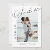 Einfach elegantes Calligraphy Wedding Foto Save The Date (Vorderseite)