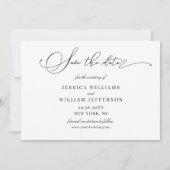Einfach elegantes Calligraphy Wedding Foto Save The Date (Rückseite)