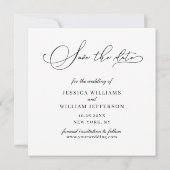 Einfach elegantes Calligraphy Wedding Foto Save The Date (Rückseite)