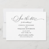 Einfach elegantes Calligraphy Wedding Foto Save The Date (Rückseite)