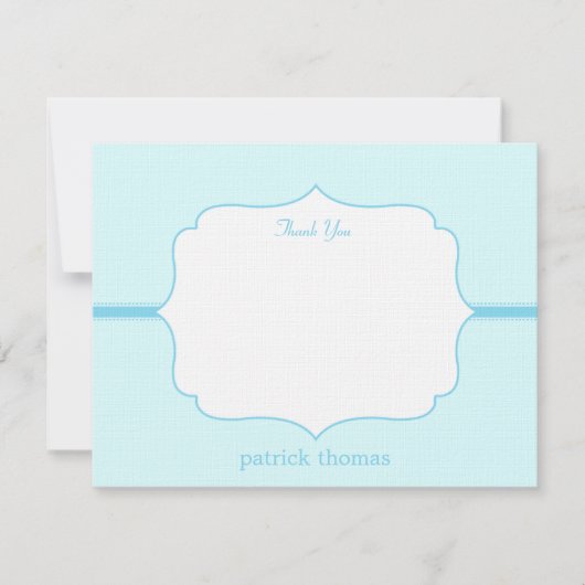 Einfach elegantes Flat Dankeschön Card - Blau Dankeskarte (Vorderseite)