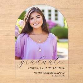 Einfach Elegantes Foto Abschluss Acryleinladungen