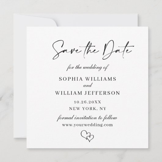 Einfach elegantes Foto Einfach Moderne Elegante Ho Save The Date (Rückseite)