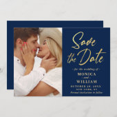 Einfach elegantes Foto Hochzeit einfach modern Save The Date (Vorne/Hinten)