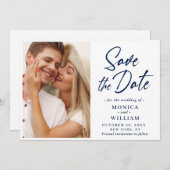 Einfach elegantes Foto Hochzeit einfach modern Save The Date (Vorne/Hinten)