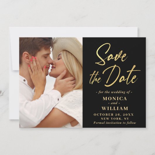 Einfach elegantes Foto Hochzeit einfach modern Save The Date (Vorderseite)