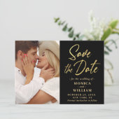 Einfach elegantes Foto Hochzeit einfach modern Save The Date (Stehend Vorderseite)