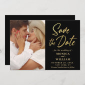 Einfach elegantes Foto Hochzeit einfach modern Save The Date (Vorne/Hinten)
