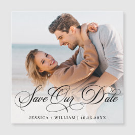 Einfach Elegantes Foto Hochzeit FOTO Save the Date Magneteinladung