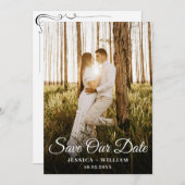 Einfach elegantes Foto Hochzeit Minimalistisch ein Save The Date (Vorne/Hinten)