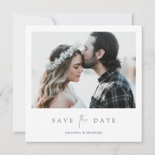 Einfach elegantes Foto Hochzeit speichern Sie das  Save The Date
