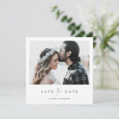 Einfach elegantes Foto Hochzeit speichern Sie das Save The Date (Stehend Vorderseite)