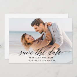Einfach elegantes Foto Hochzeitsherz Einfache Mode Save The Date