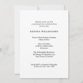 Einfach Elegantes Foto Homeschool Abschluss Einladung (Rückseite)