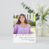 Einfach elegantes Foto Homeschool Grad Vielen Dank Postkarte (Stehend Vorderseite)