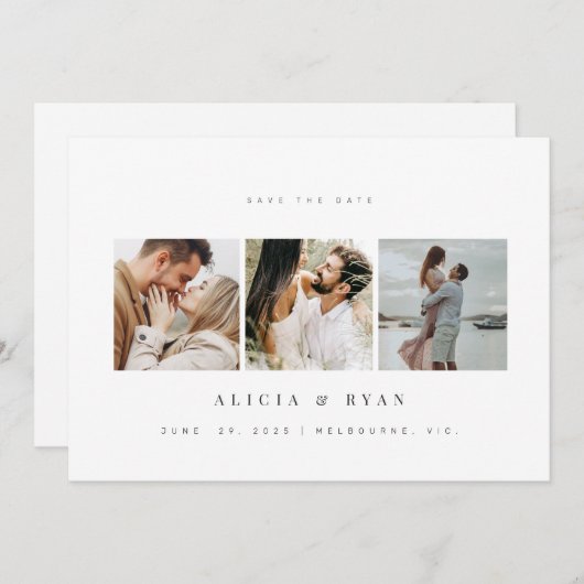 Einfach elegantes Foto reinigen Save The Date (Vorne/Hinten)