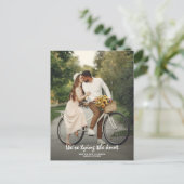 Einfach Elegantes Foto Save the Date Postkarte (Stehend Vorderseite)