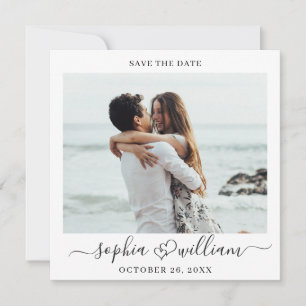 Einfach elegantes Foto Wedding Hearts Simple Moder Save The Date
