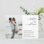Einfach elegantes Foto Wedding Hearts Simple Moder Save The Date (Stehend Vorderseite)