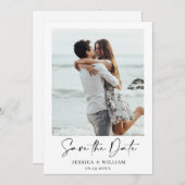 Einfach elegantes Foto Wedding Hearts Simple Moder Save The Date (Vorne/Hinten)