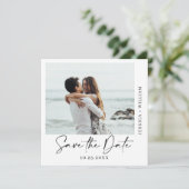 Einfach elegantes Foto Wedding Hearts Simple Moder Save The Date (Stehend Vorderseite)