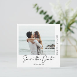 Einfach elegantes Foto Wedding Hearts Simple Moder Save The Date