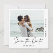 Einfach elegantes Foto Wedding Hearts Simple Moder Save The Date (Vorderseite)