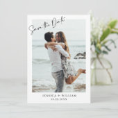Einfach elegantes Foto Wedding Hearts Simple Save The Date (Stehend Vorderseite)
