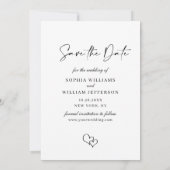 Einfach elegantes Foto Wedding Hearts Simple Save The Date (Rückseite)