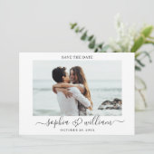 Einfach elegantes Foto Wedding Hearts Simple Save The Date (Stehend Vorderseite)