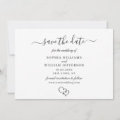 Einfach elegantes Foto Wedding Hearts Simple Save The Date (Rückseite)