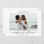 Einfach elegantes Foto Wedding Hearts Simple Save The Date (Vorne/Hinten)