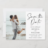 Einfach elegantes Foto Wedding Hearts Simple Save The Date (Vorderseite)
