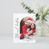 Einfach Elegantes FOTO Weihnachten Gruß Postkarte (Stehend Vorderseite)