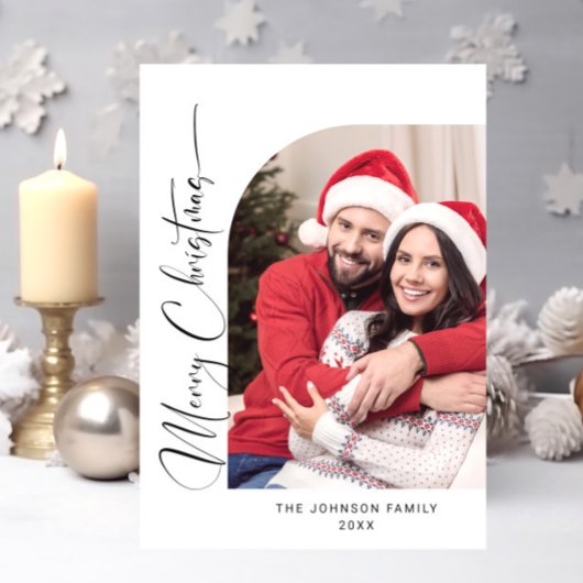 Einfach Elegantes FOTO Weihnachten Gruß Postkarte