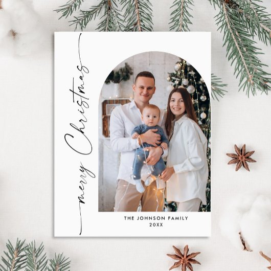 Einfach Elegantes FOTO Weihnachten Gruß Postkarte