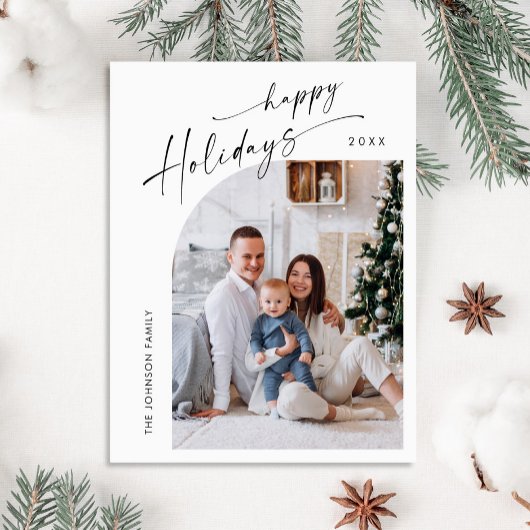 Einfach Elegantes FOTO Weihnachten Gruß Postkarte