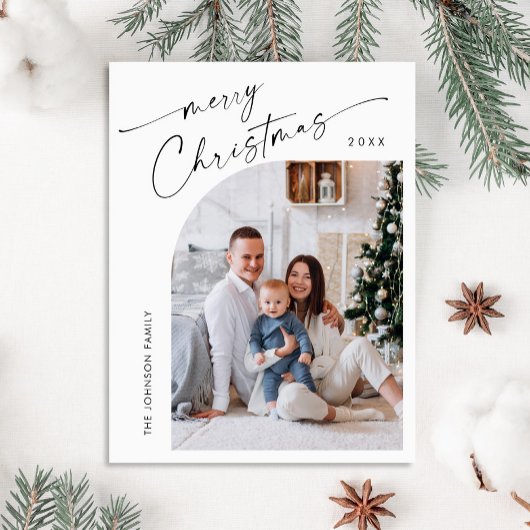 Einfach Elegantes FOTO Weihnachten Gruß Postkarte