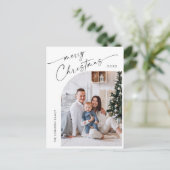 Einfach Elegantes FOTO Weihnachten Gruß Postkarte (Stehend Vorderseite)