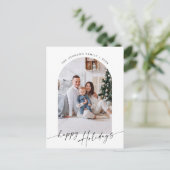 Einfach Elegantes FOTO Weihnachten Gruß Postkarte (Stehend Vorderseite)