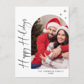 Einfach Elegantes FOTO Weihnachten Gruß Postkarte (Vorderseite)