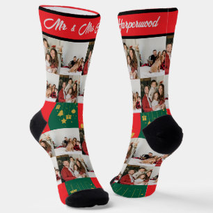 Einfach Elegantes Foto Weihnachten Mr. & Mrs. Socken