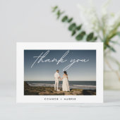 Einfach elegantes Frame Text Foto dank Karte (Stehend Vorderseite)