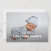 Einfach Elegantes Full Foto mit Collage Birth Ankündigung (Vorderseite)