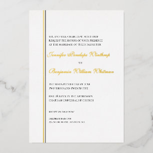 Einfach elegantes Gold Foil Hochzeit Einladung