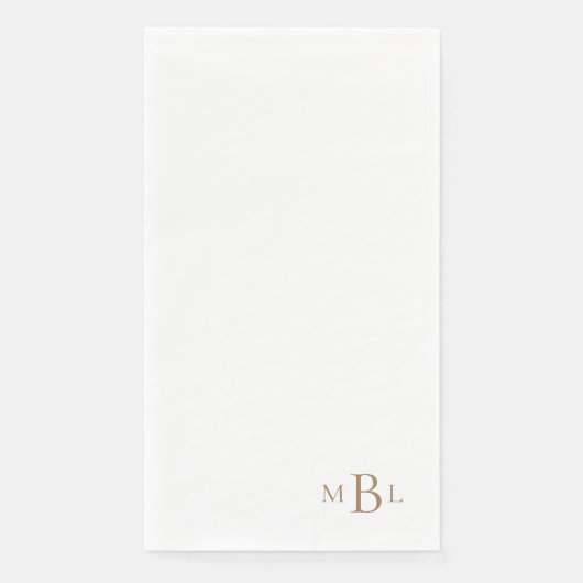 Einfach elegantes Gold Monogram II Serviette (Vorderseite)