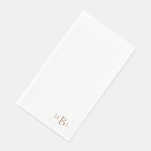Einfach elegantes Gold Monogram II Serviette (Ecke)